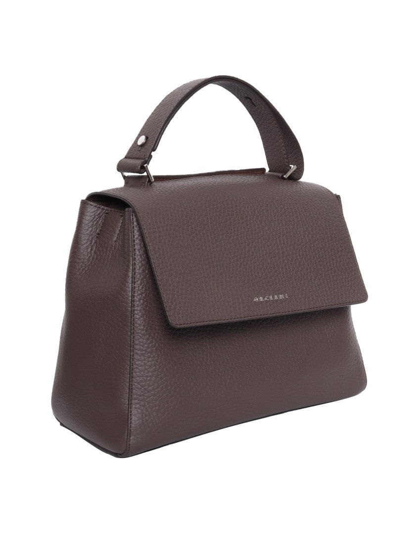 Claudio Orciani Structured Handbag In Smooth Calf Leather With Top Handle