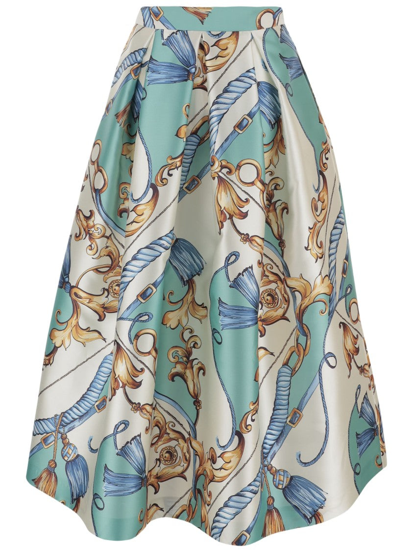 Lunatica Milano Flared Skirt With Fantasy Print