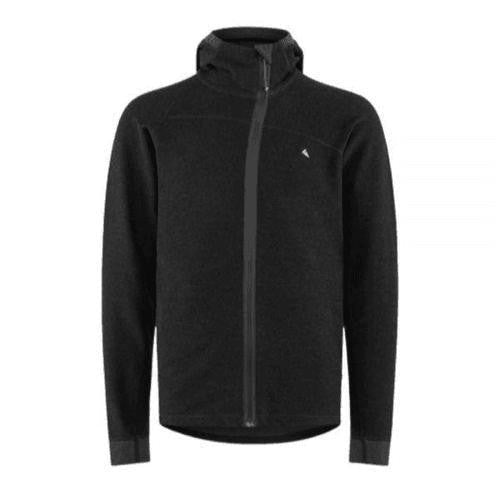 Klattermusen Textured Black Casual Jacket With Attached Hood