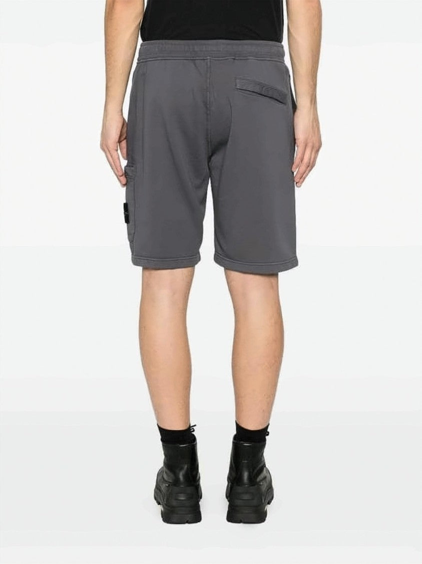 Stone Island Relaxed-Fit Grey Cotton Shorts