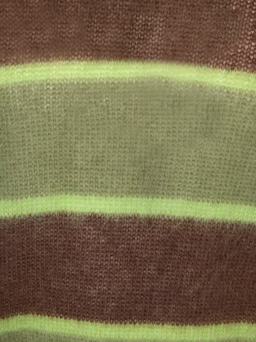 Amaranto Brown Knitwear With Striking Stripe Design