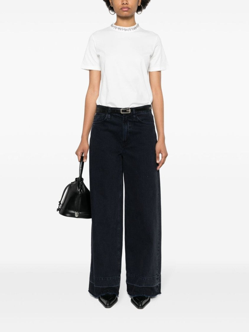 Golden Goose Rhinestone-Embellished White Cotton Jersey T-Shirt