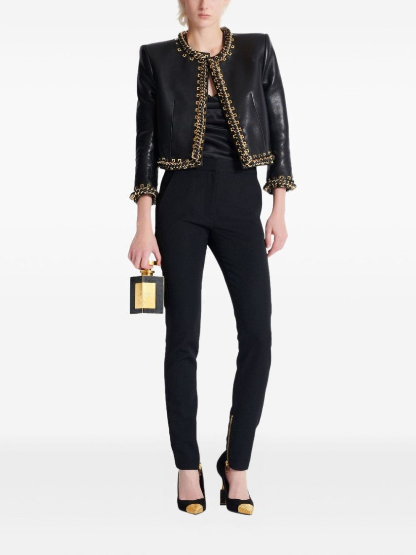 Balmain Black Slim-Fit Tailored Formal Pants