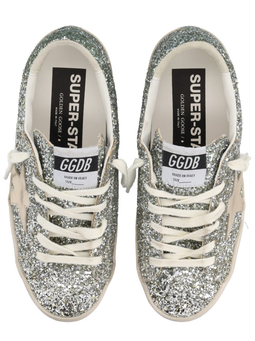 Golden Goose Glittery Textured Star Low Sneakers