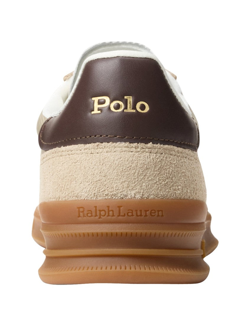 Polo Ralph Lauren Beige Low-Top Sneakers With Suede And Mesh Panels