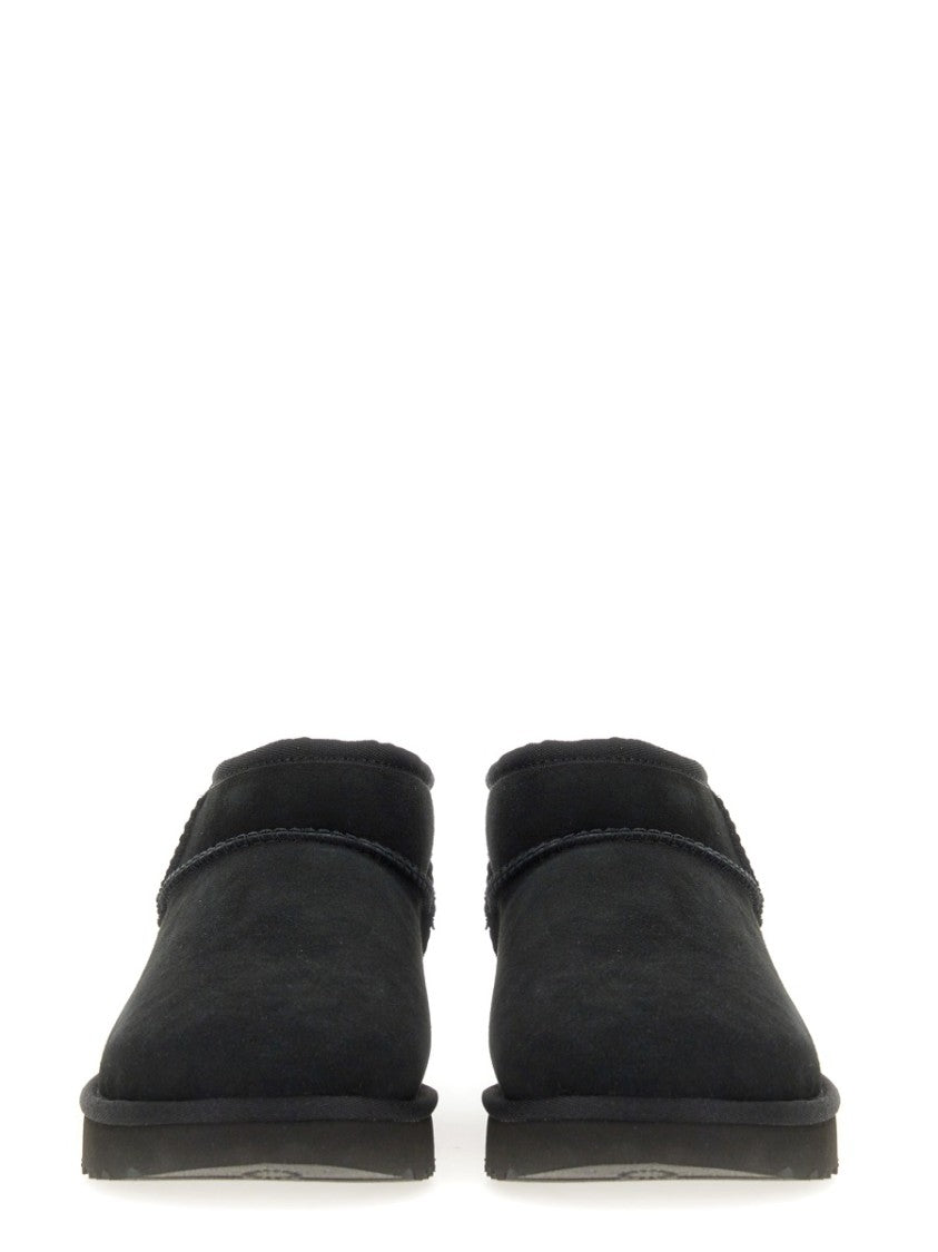 Ugg Black Classic Ultra Mini Leather Boots