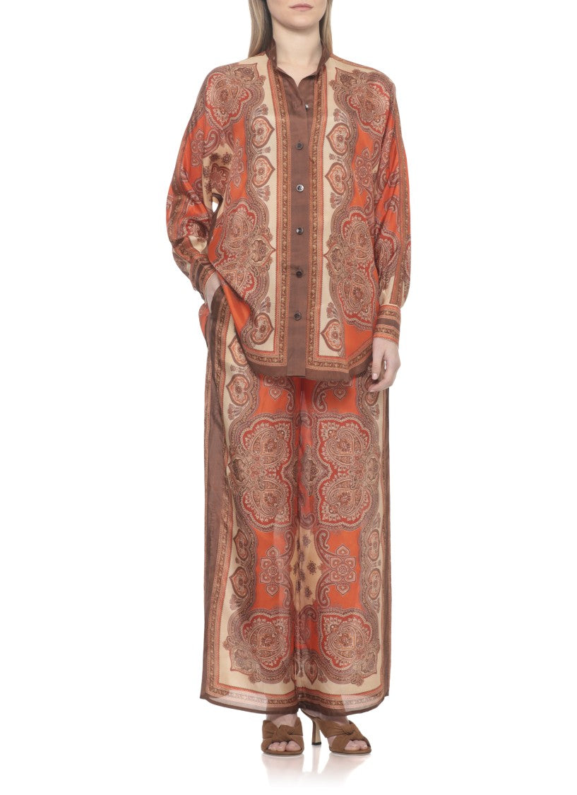 Zimmermann Orange Mahon Paisley Pattern Shirt