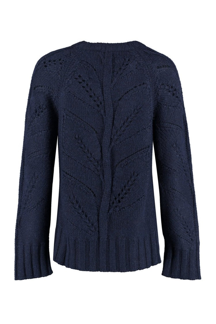 P.A.R.O.S.H. Chunky Knit Sweater With Openwork Leaf Patterns