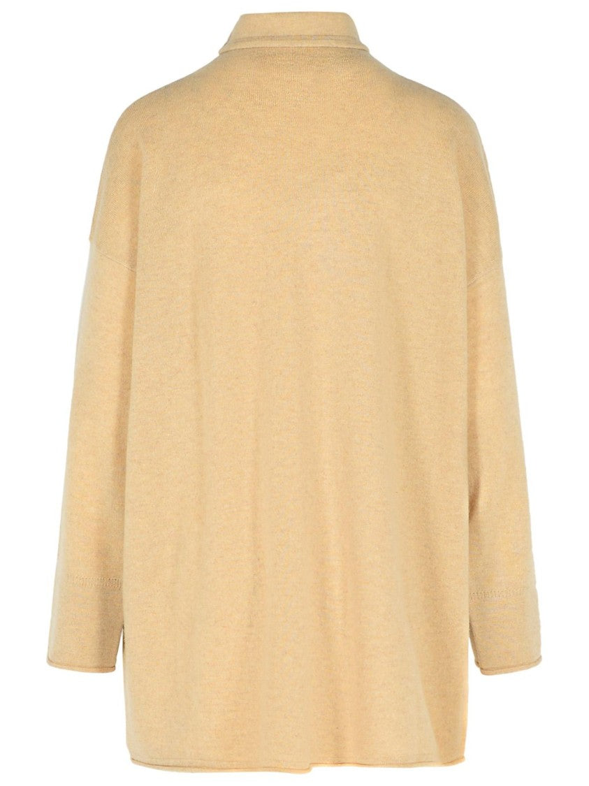 Max Mara Oder' Beige Cashmere Turtleneck Sweater