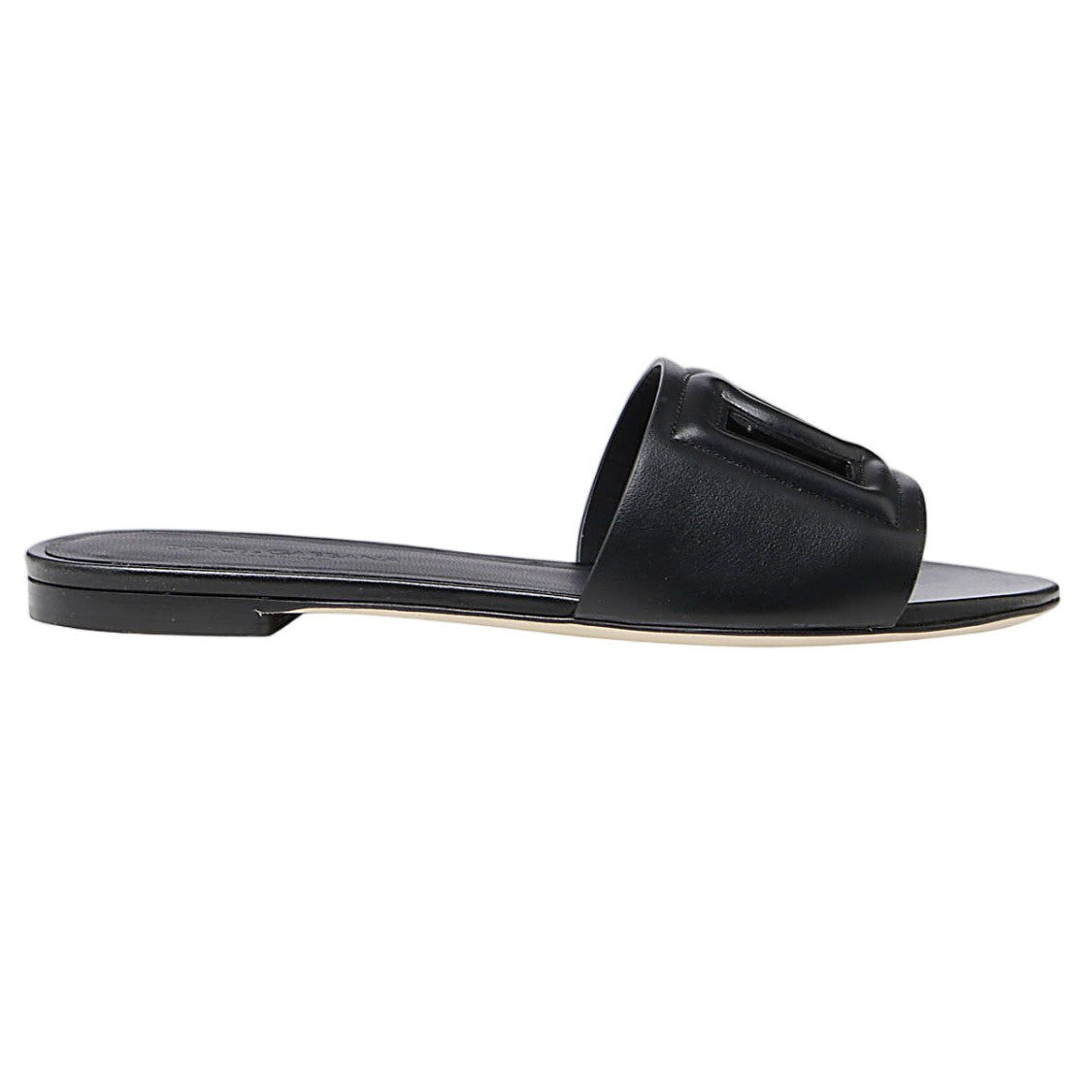Dolce & Gabbana Open-Toe Slide Flat Sandals With Interlocking Logo Detail