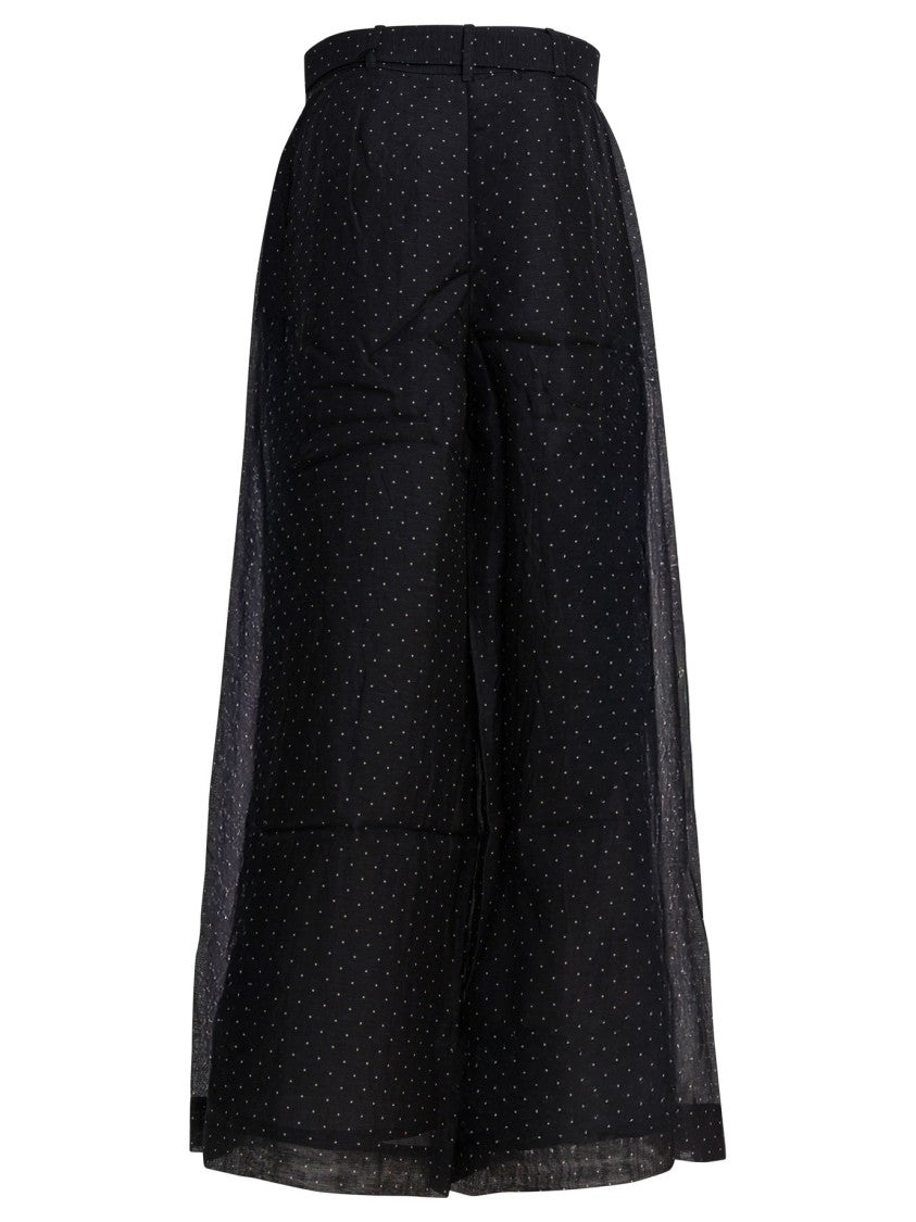Zimmermann Fluid Wide-Cut Black Pants