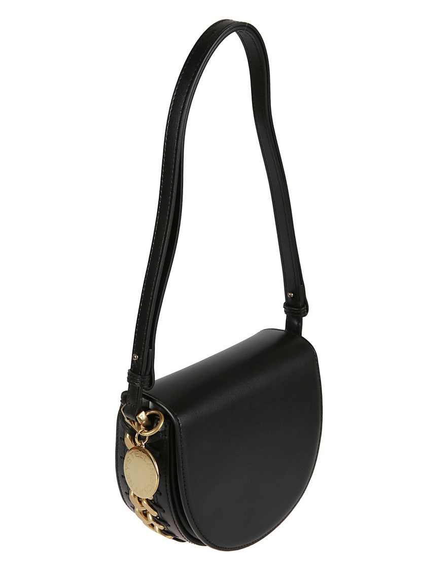 Stella Mccartney Semi-Circular Black Bag With Gold-Tone Accents