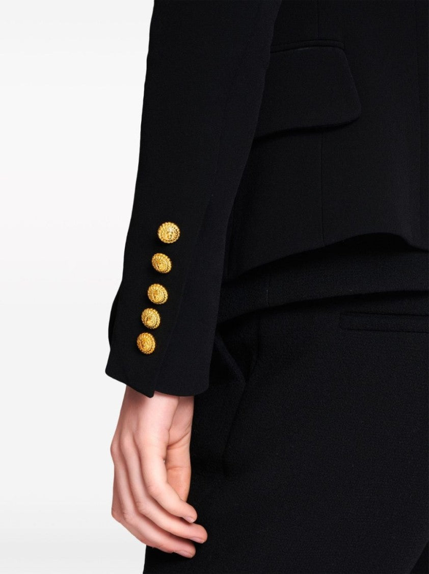 Balmain Satin-Lapel Single-Breasted Blazer