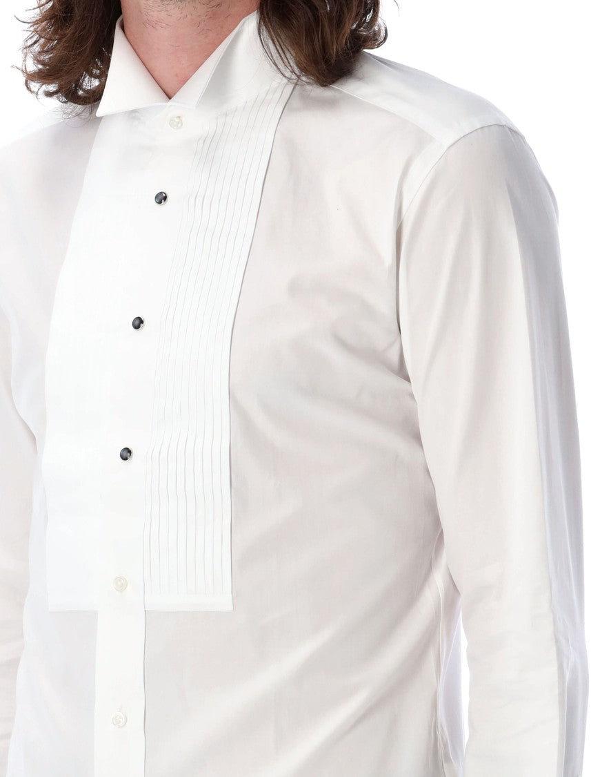Junya Watanabe Smocking Shirt With Pleated Front And Structured Collar