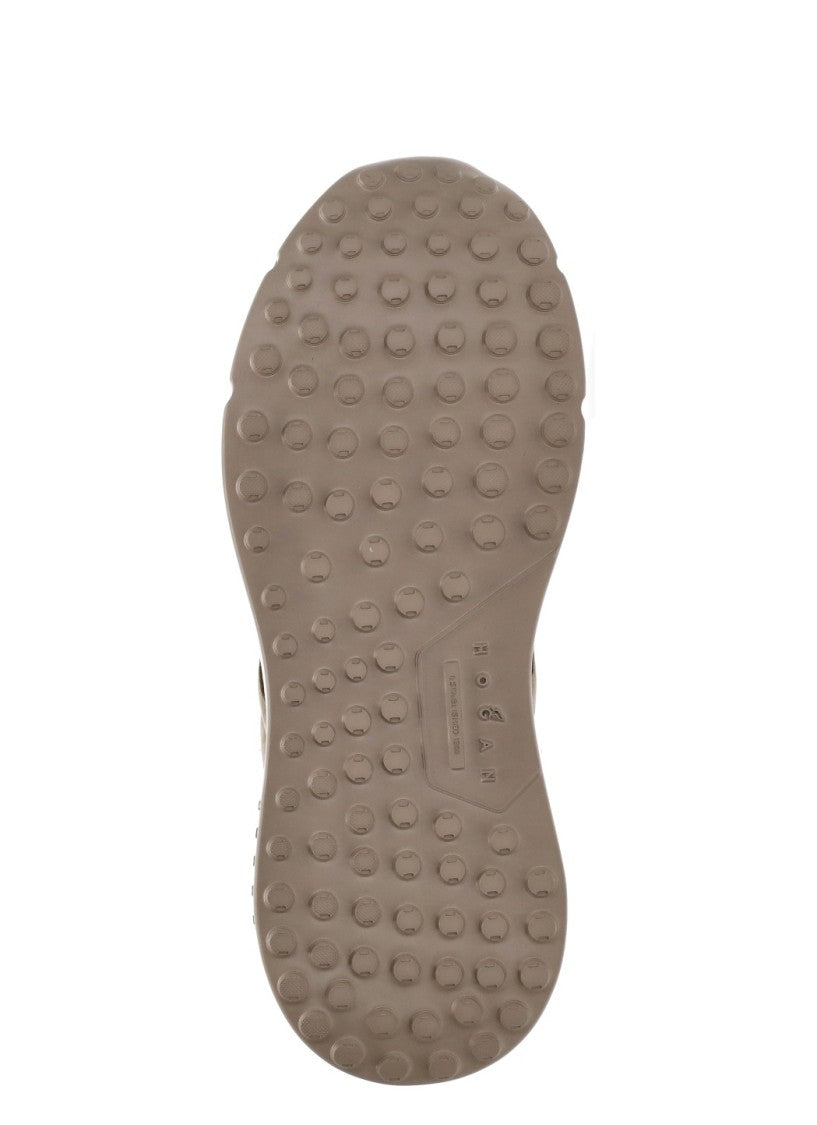 Hogan Beige Leather Fur-Lined Sneakers