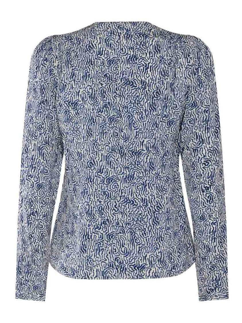Isabel Marant Long-Sleeved Fitted Blouse With Abstract Pattern