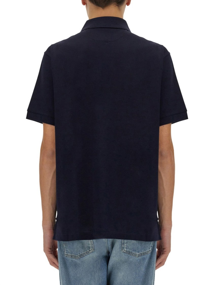 Paul Smith Black Cotton Pique Polo