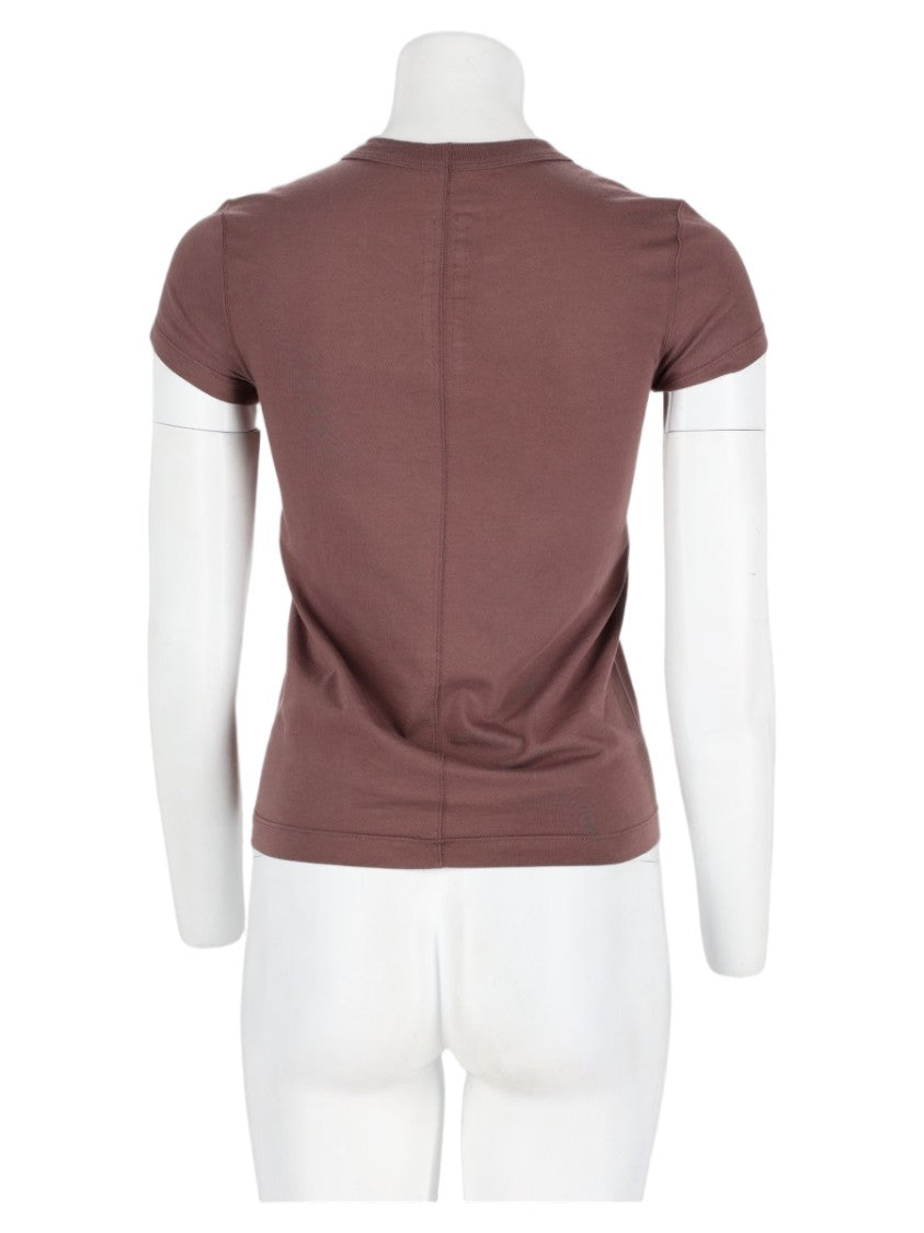 Rick Owens Grey Fitted Central Seam Cotton T-Shirt