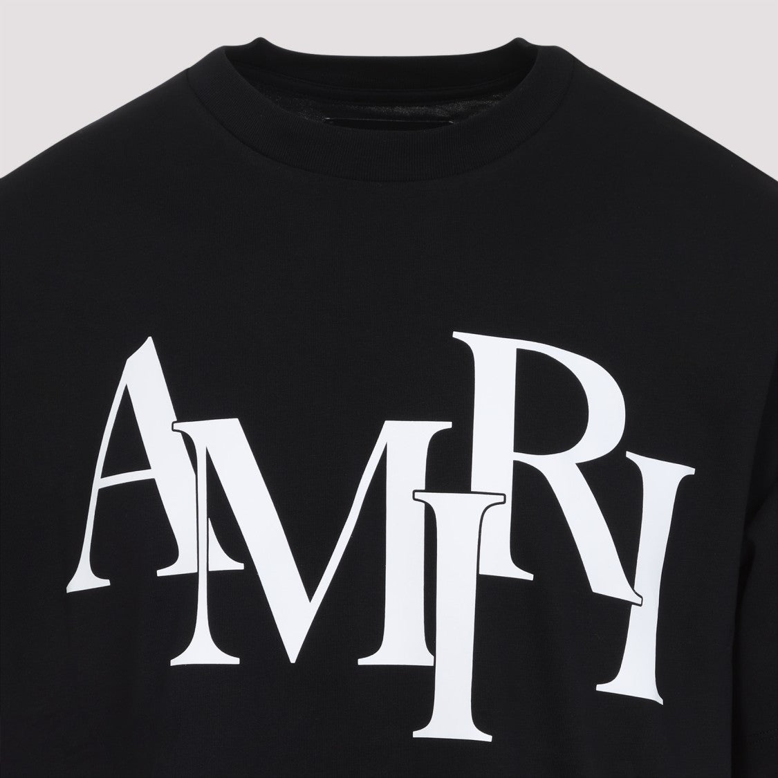 Amiri Black Cotton Staggered Logo T-Shirt