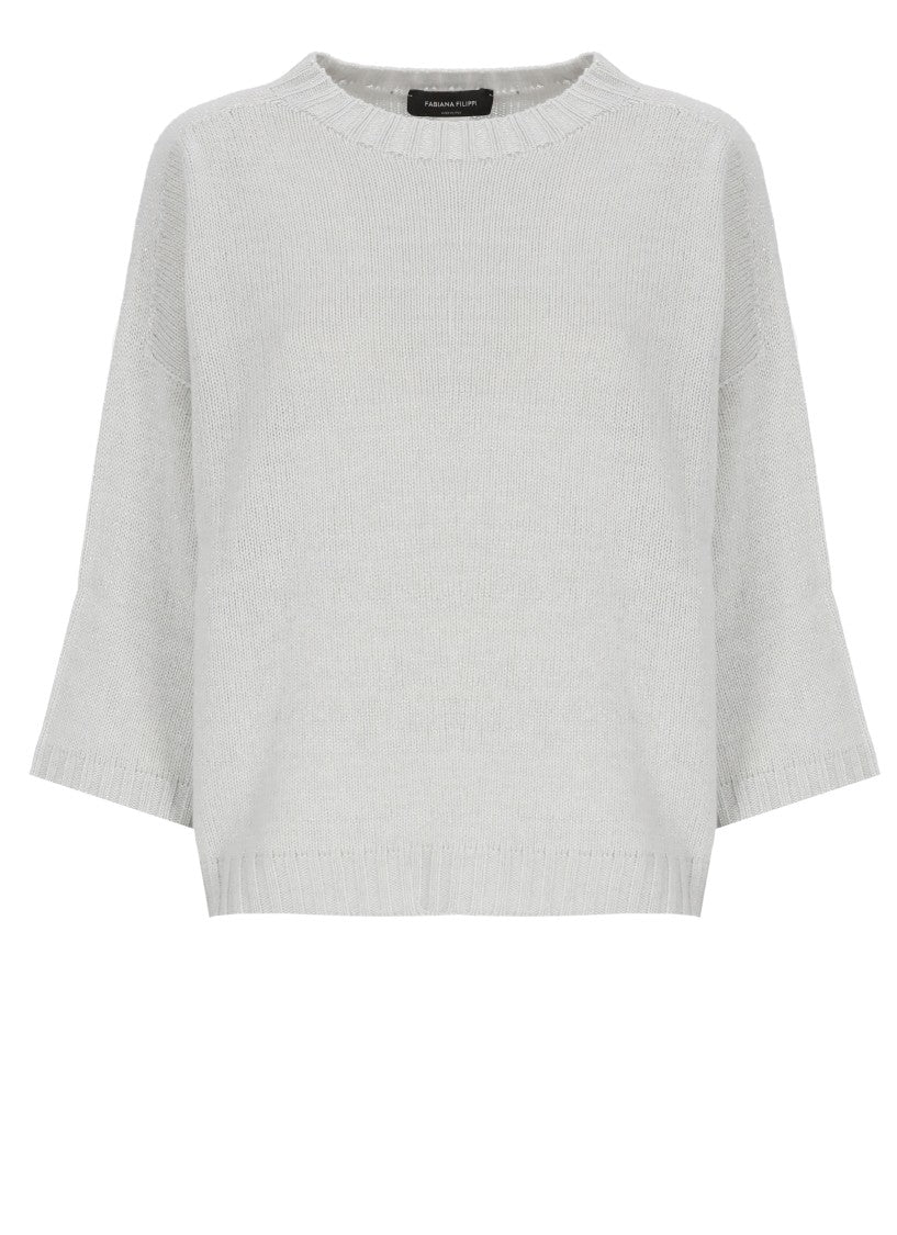 Fabiana Filippi Grey Lurex Wool Sweater