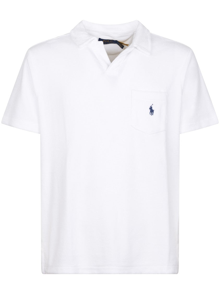 Polo Ralph Lauren White Knit Polo Shirt With Classic Collar