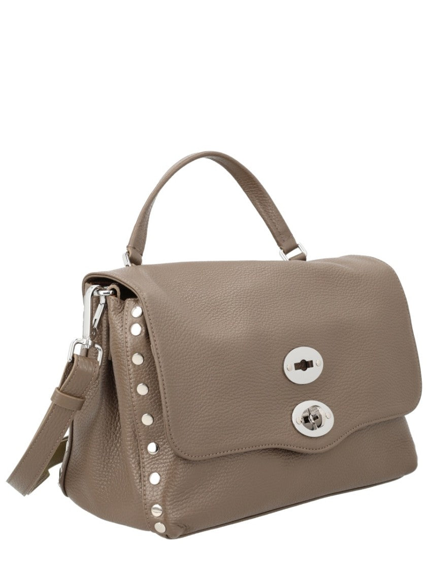 Zanellato Brown Postina Pebbled Leather Handbag