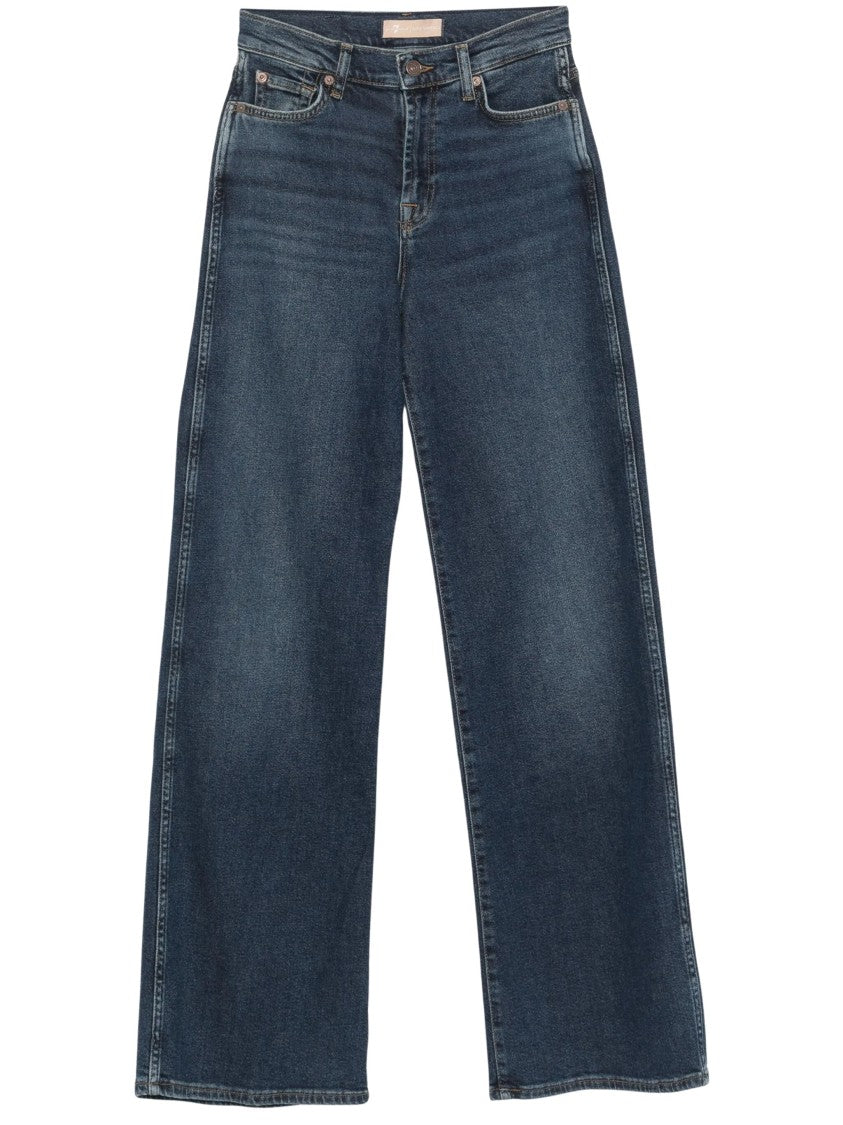 7 For All Mankind Wide-Leg High-Waist Denim Jeans