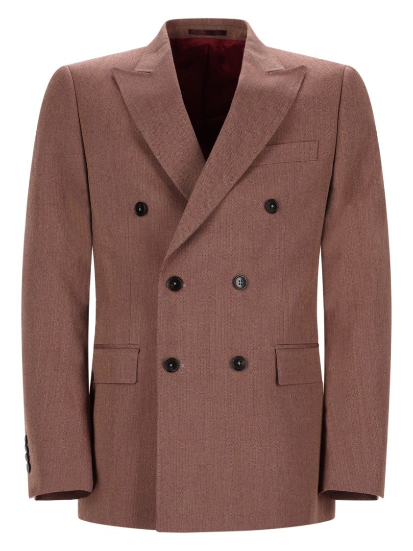 Drôle De Monsieur Double-Breasted Blazer Smooth Texture