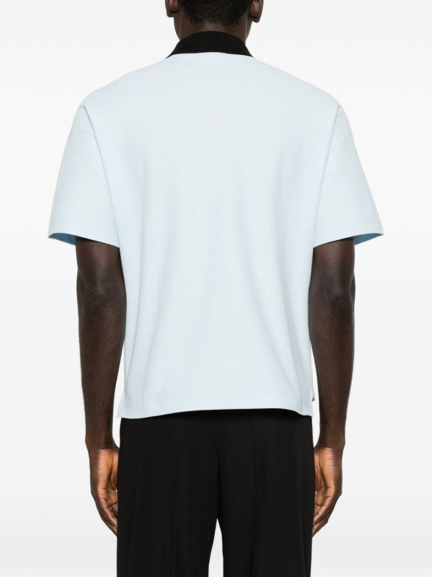 Lanvin White Contrast Collar Short Sleeve Polo