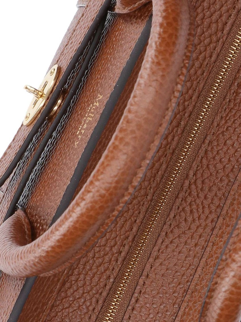 Mulberry Brown Zipped Bayswater Hammered Leather Shoulder Bag