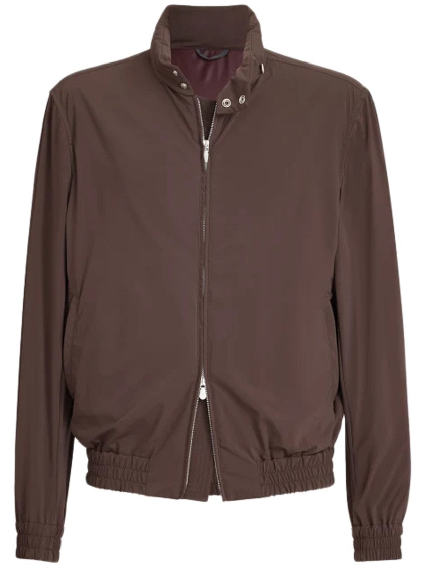 Brunello Cucinelli Brown Stand Collar Matte Finish Jacket