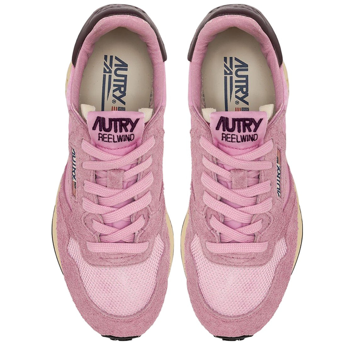 Autry Panel-Designed Suede And Nylon Sneakers With Rubber Sole