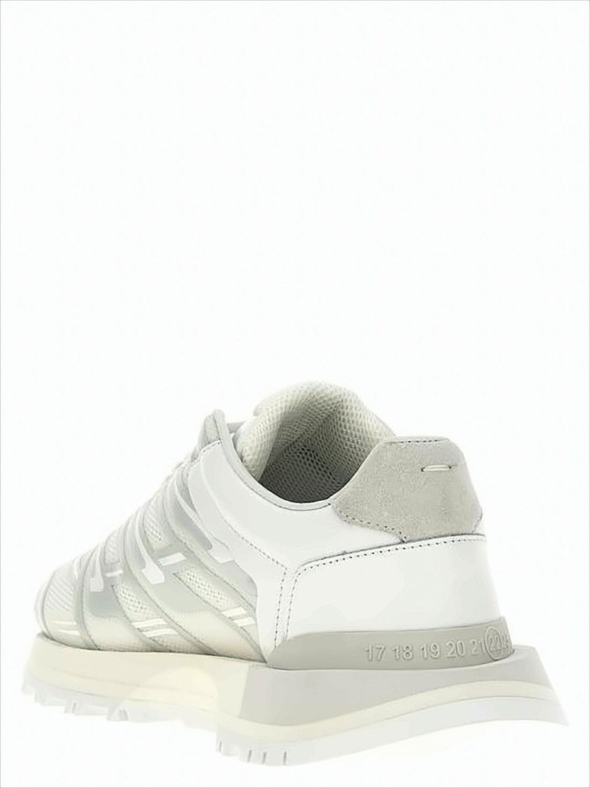 Maison Margiela Dynamic Layered Sneakers With Leather And Mesh