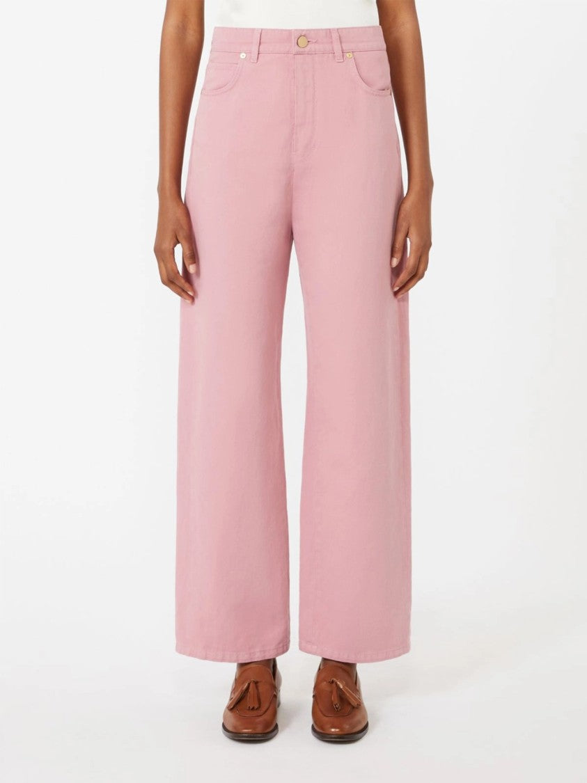 Max Mara Pink Smmonorata Wide-Leg High-Waist Pants