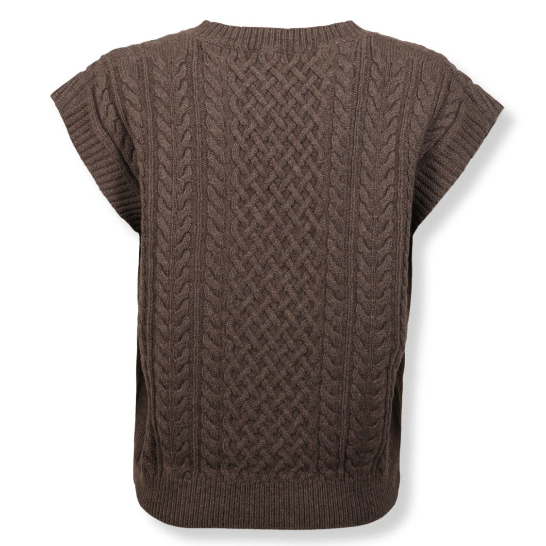 Des Phemmes Cable Knit Vest With Textured Pattern