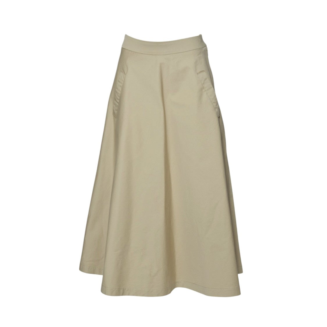 Room 52 Audrey Beige Cotton Midi Skirt