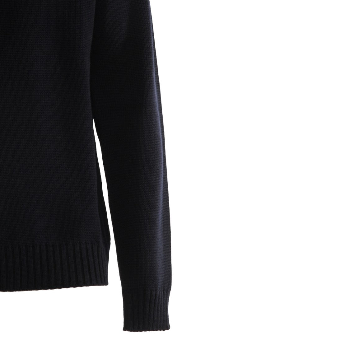 Zanone Black Turtleneck Sweater With Ribbed Detailing