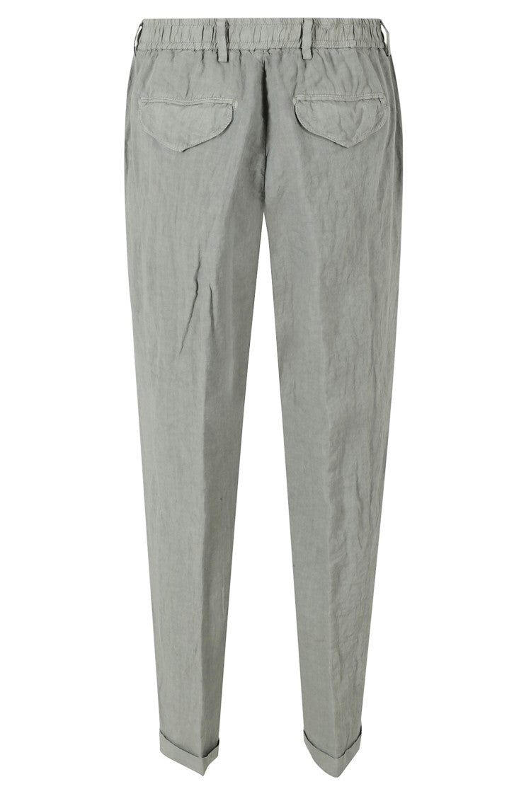 Myths Sage Ares Elastic Waist Cuffed Linen Trousers