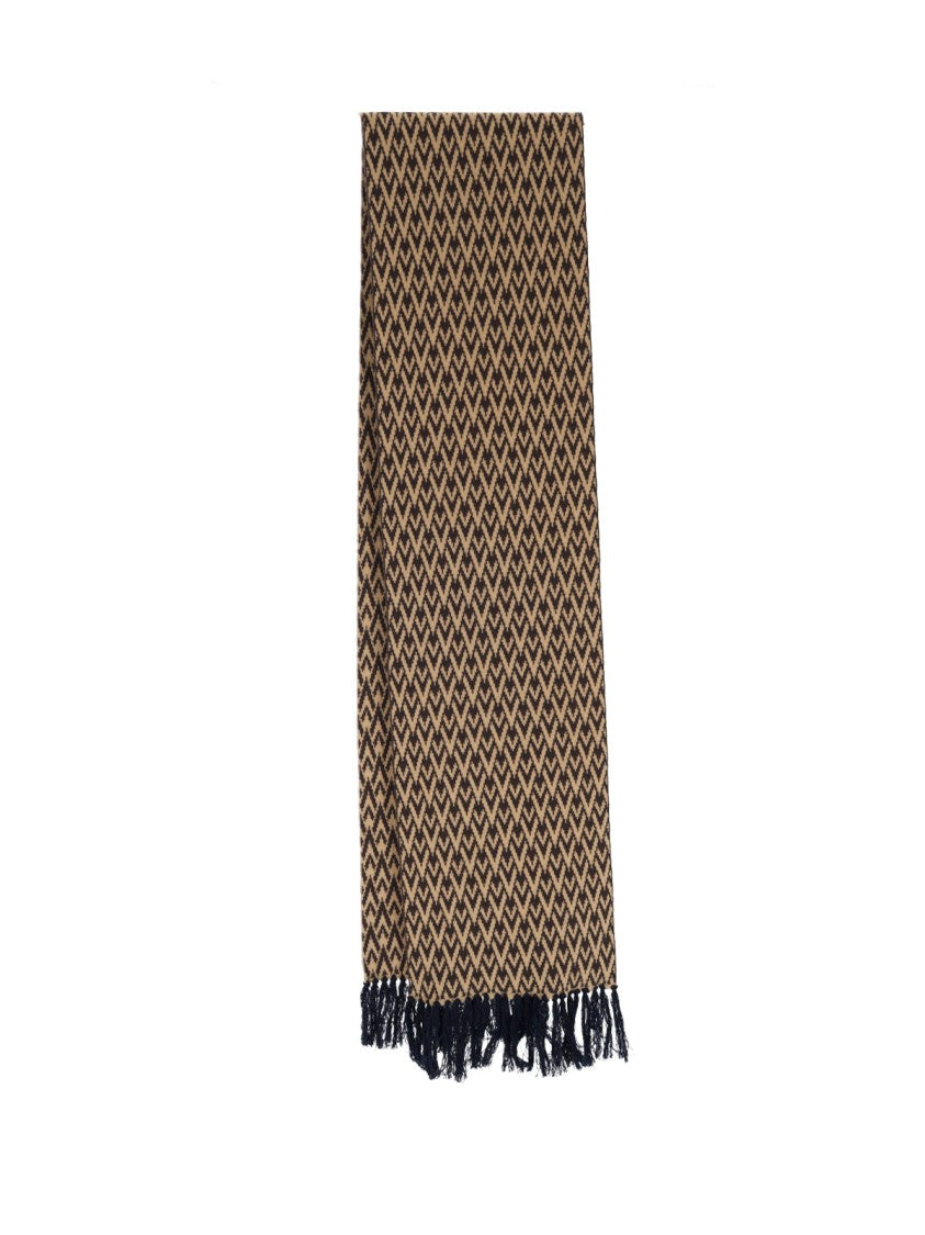 Valentino Garavani Brown Toute La V Virgin Wool Scarf