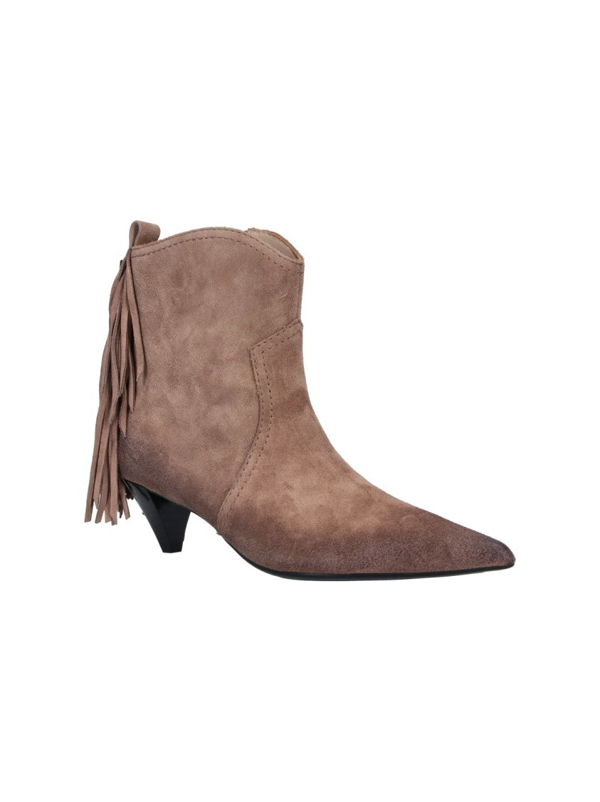 Pinko Beige Didi 01 Fringed Suede Boots