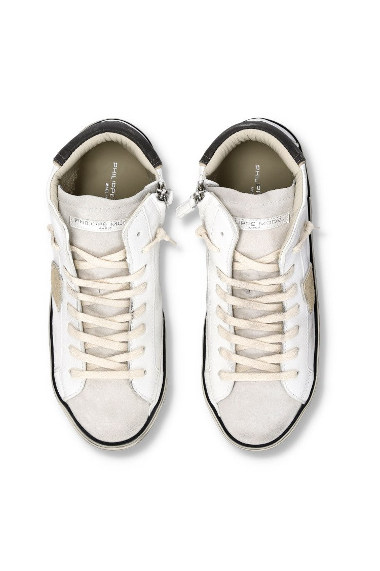 Philippe Model Mid Leather And Suede Sneakers