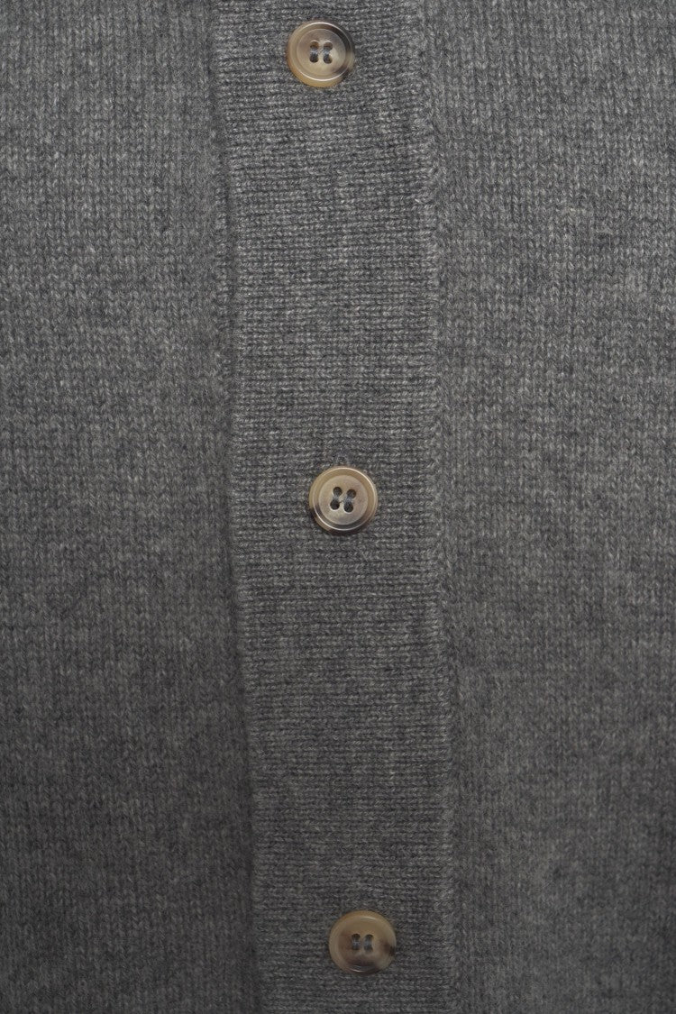 Soft Goat Cashmere Cardigan With Shirt Collar