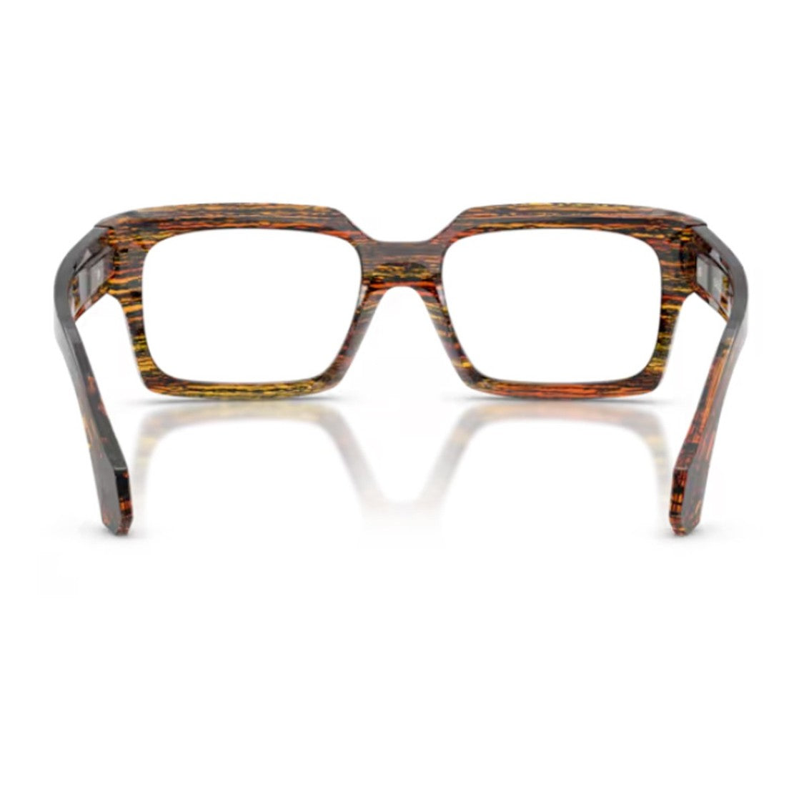 Alain Mikli Havana A03548 Acetate Striped Rectangular Sunglasses