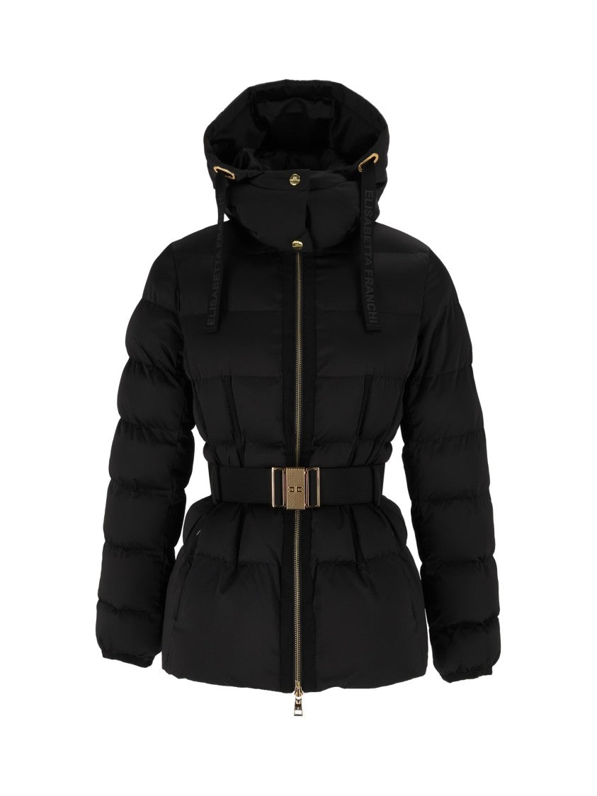 Elisabetta Franchi Padded Quilted Belted Jacket