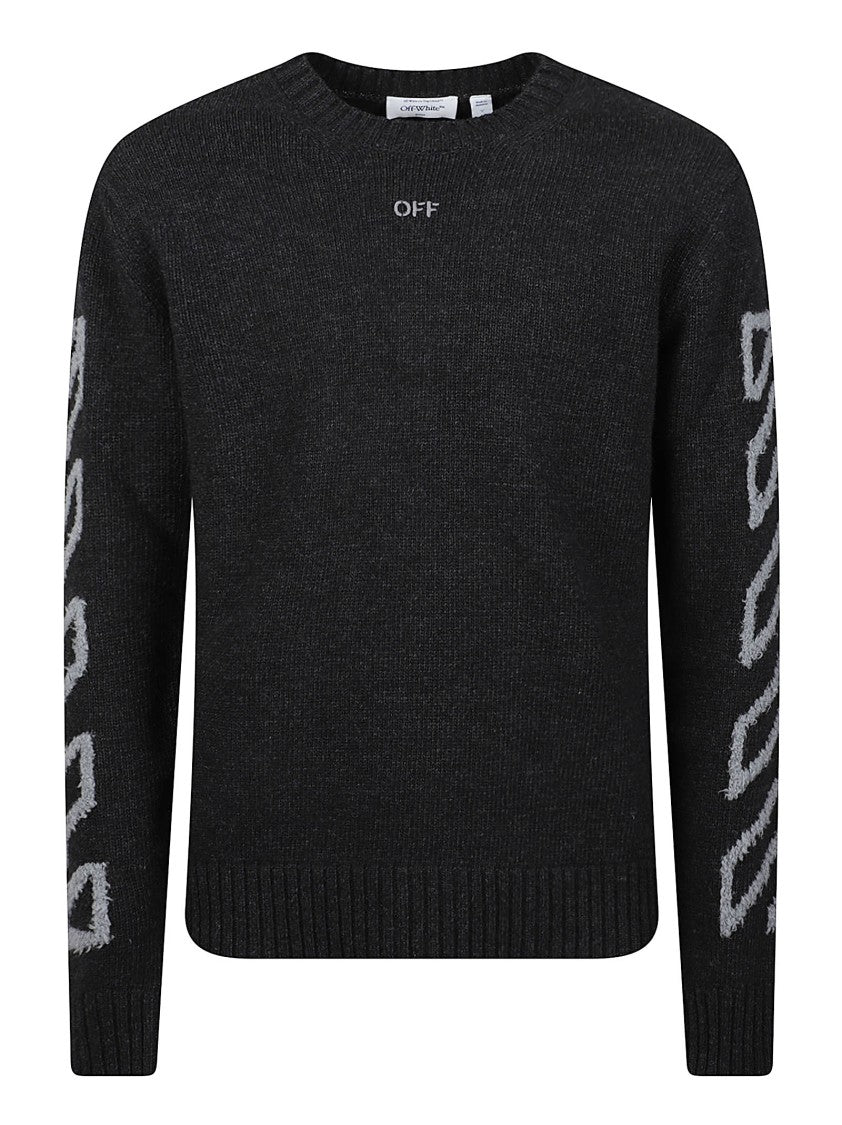 Off-White Diagonal Arrow Fuzzy Wool-Blend Sweater