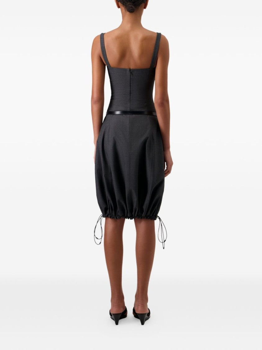 Coperni White Fitted Bodice Bubble Hem Dress