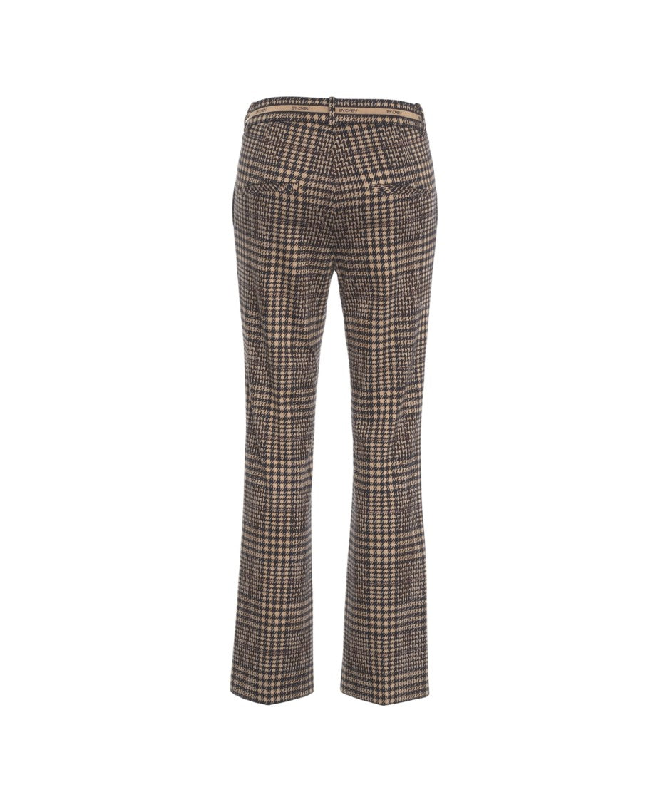 Cambio Flared Houndstooth Trousers With Tailored Fit
