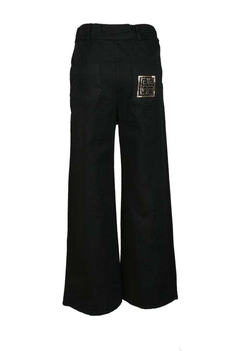 Marci By Gil Santucci Wide-Leg Cropped Trousers With Sequined Details