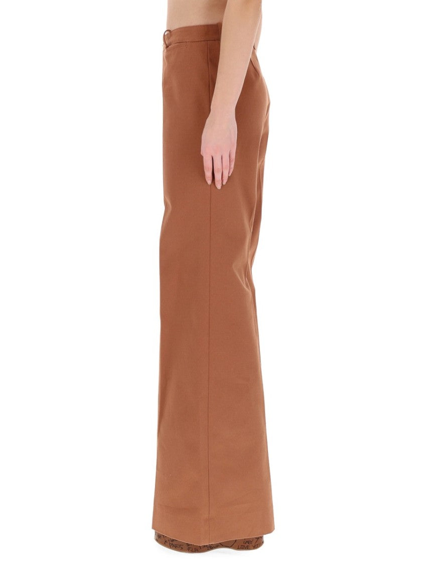 Chloé High-Waisted Flared Pants With Signature Detailing
