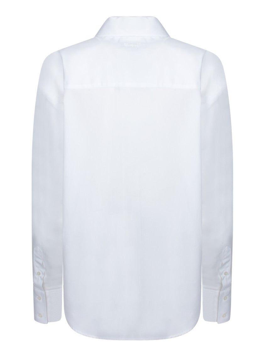 Msgm Classic White Shirt With Floral Embellishment